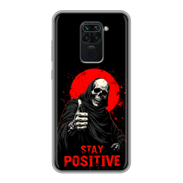 Силиконовый чехол на Xiaomi RedMi Note 9 с принтом смешной скелет