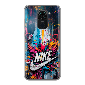 Силиконовый чехол на Xiaomi RedMi Note 9 с принтом Nike Найк
