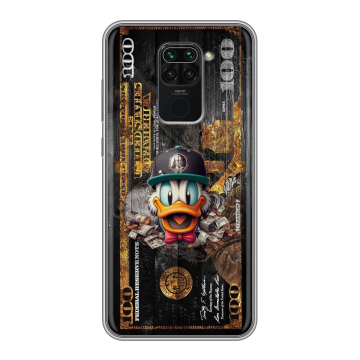 Силиконовый чехол на Xiaomi RedMi Note 9 с принтом Дональд Дак Доллар Силиконовый чехол на Xiaomi RedMi Note 9 с принтом Дональд Дак Доллар