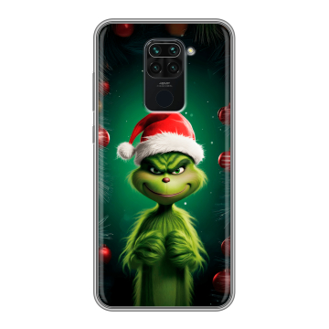 Силиконовый чехол на Xiaomi RedMi Note 9 с принтом Гринч Новый год Рождество