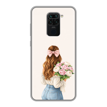 Силиконовый чехол на Xiaomi RedMi Note 9 с принтом женский Силиконовый чехол на Xiaomi RedMi Note 9 с принтом женский