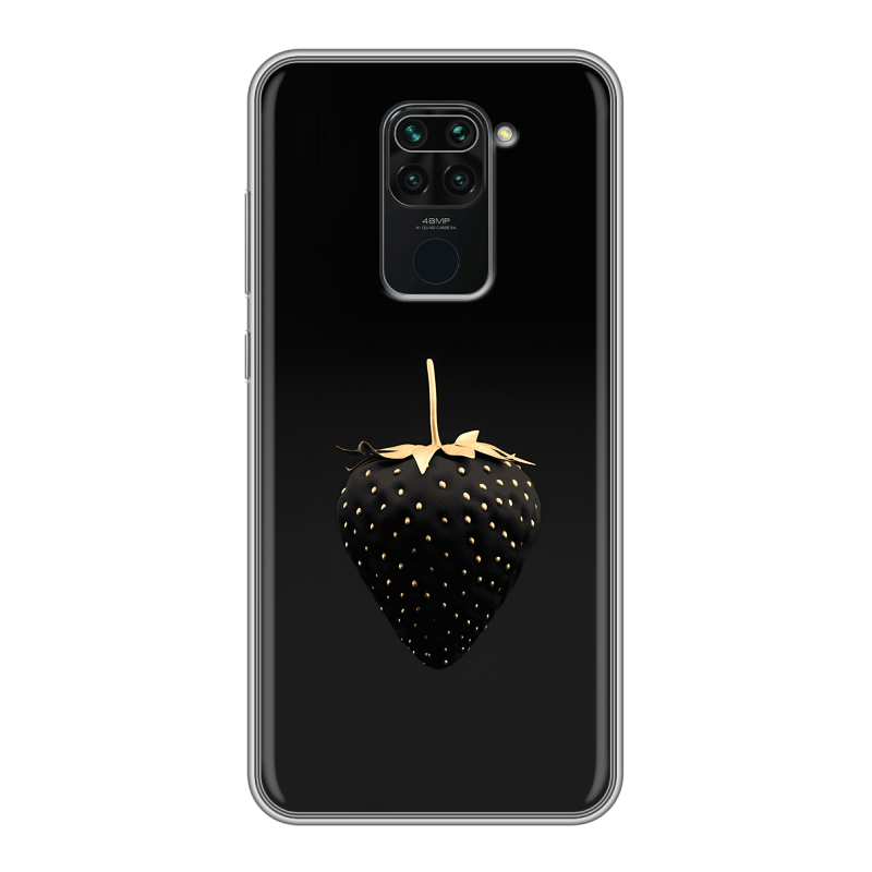 Силиконовый чехол на Xiaomi RedMi Note 9 с принтом Черная клубника Силиконовый чехол на Xiaomi RedMi Note 9 с принтом Черная клубника