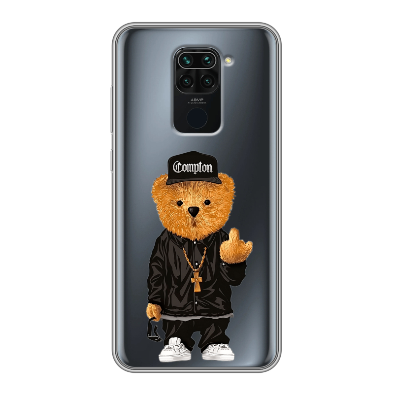 Силиконовый чехол на Xiaomi RedMi Note 9 с принтом Плюшевый медведь Силиконовый чехол на Xiaomi RedMi Note 9 с принтом Плюшевый медведь
