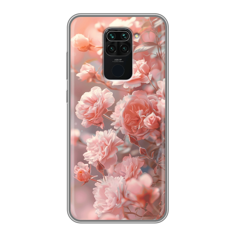 Силиконовый чехол на Xiaomi RedMi Note 9 с принтом Розовые розы Силиконовый чехол на Xiaomi RedMi Note 9 с принтом Розовые розы