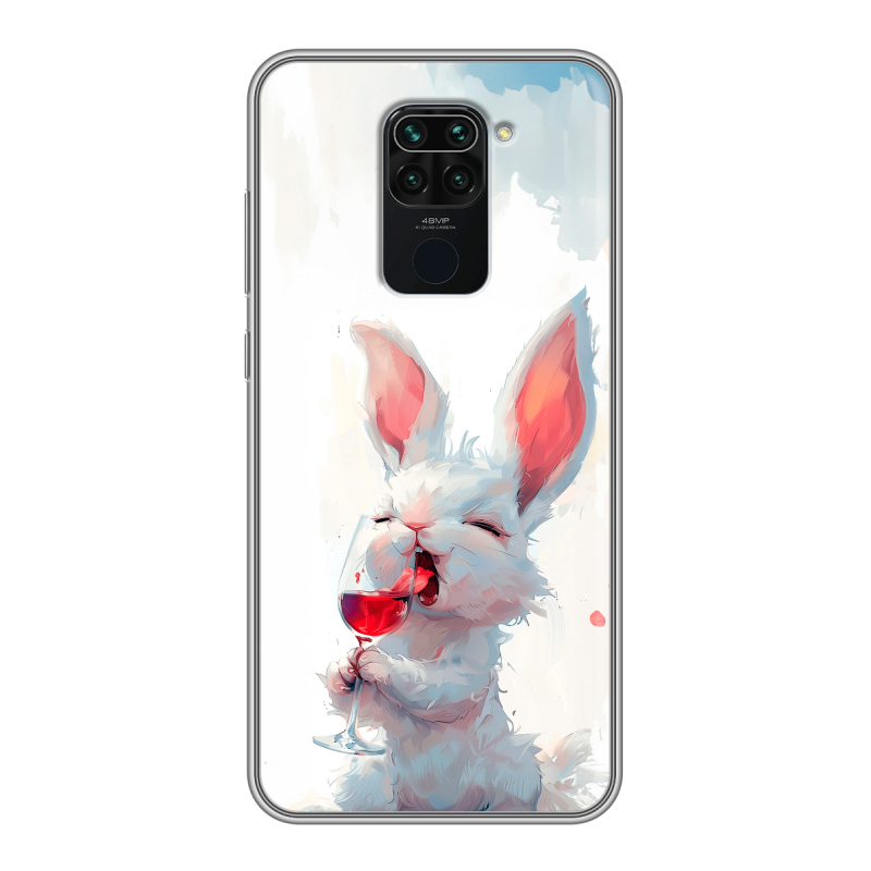 Силиконовый чехол на Xiaomi RedMi Note 9 с принтом кролик зайчик Силиконовый чехол на Xiaomi RedMi Note 9 с принтом кролик зайчик