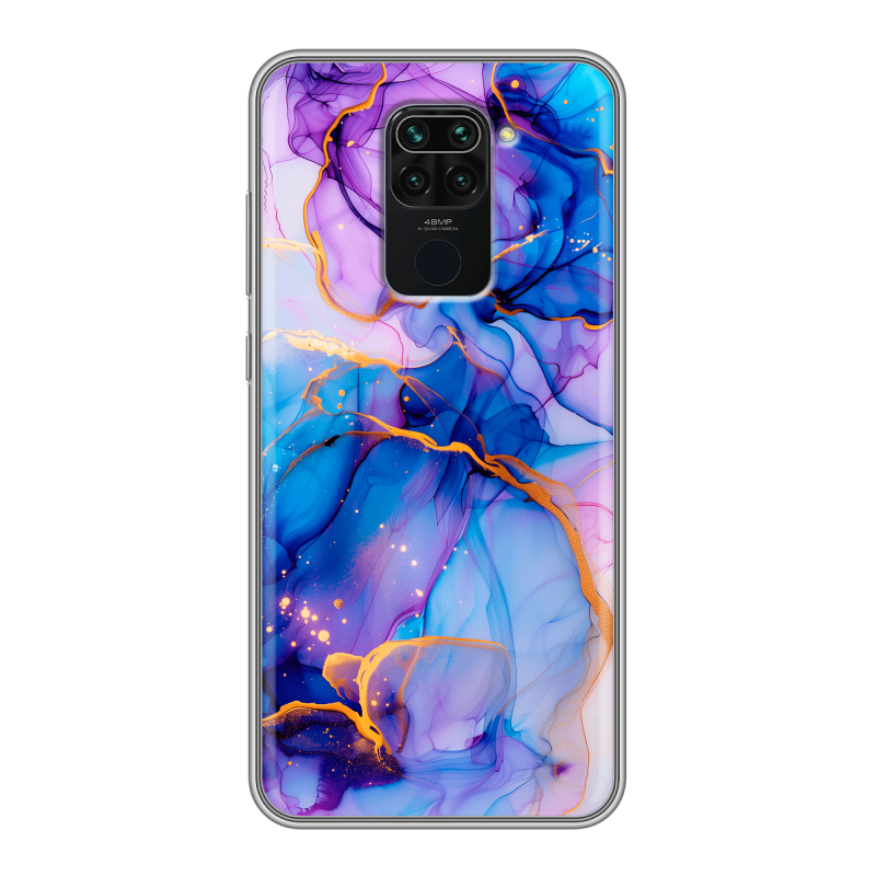 Силиконовый чехол на Xiaomi RedMi Note 9 с принтом синий мрамор Силиконовый чехол на Xiaomi RedMi Note 9 с принтом синий мрамор