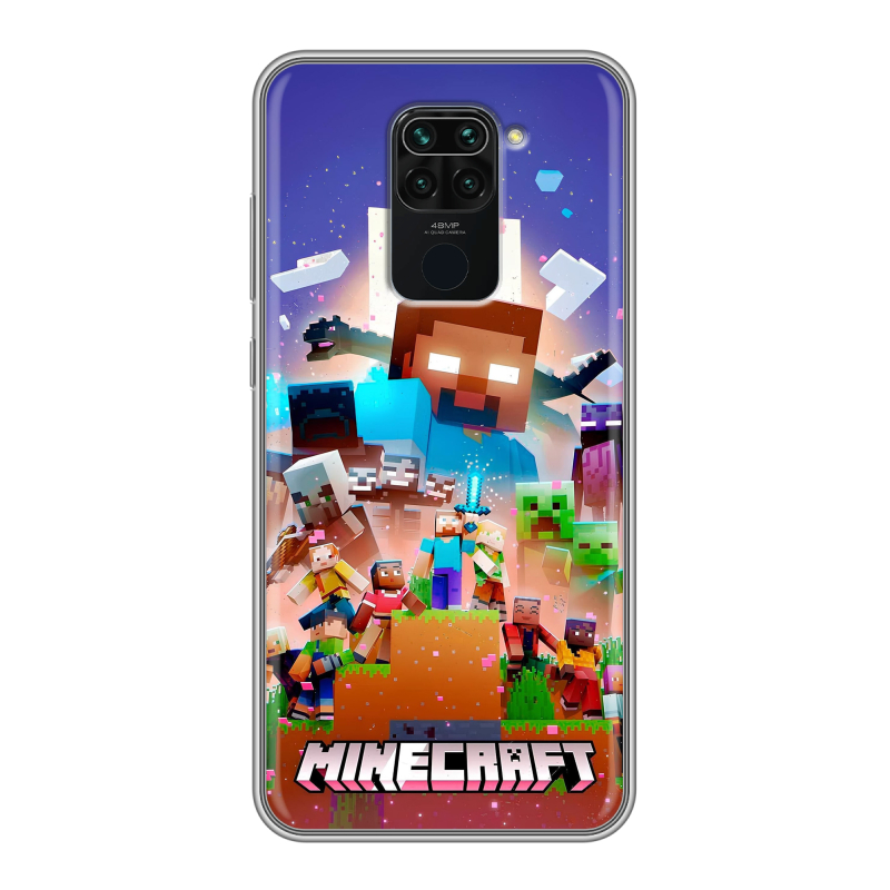 Силиконовый чехол на Xiaomi RedMi Note 9 с принтом Майнкрафт Minecraft Силиконовый чехол на Xiaomi RedMi Note 9 с принтом Майнкрафт Minecraft