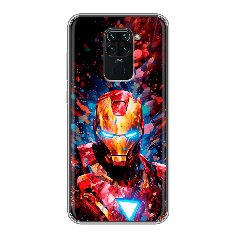 Силиконовый чехол на Xiaomi RedMi Note 9 с принтом Железный человек Ironman Силиконовый чехол на Xiaomi RedMi Note 9 с принтом Железный человек Ironman