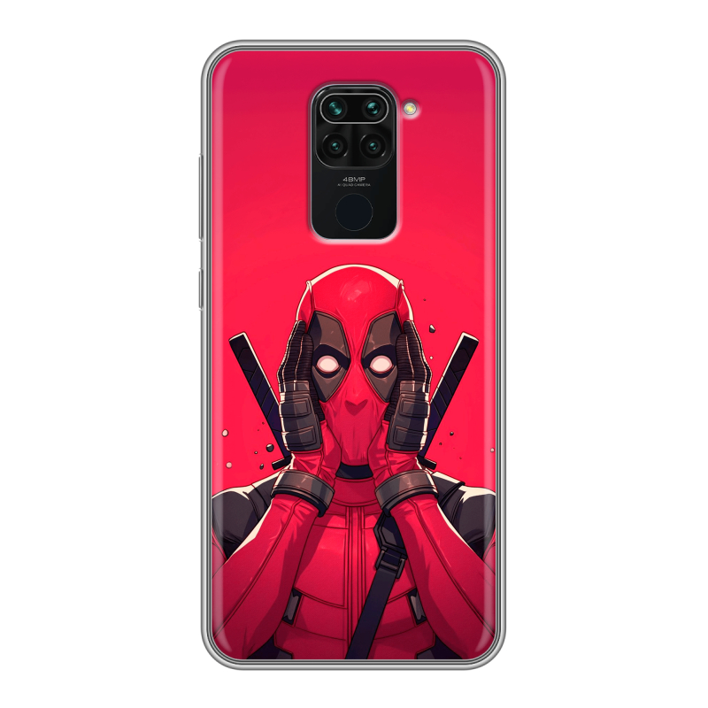 Силиконовый противоударный чехол на Xiaomi RedMi Note 9 с принтом Дедпул Deadpool Силиконовый противоударный чехол на Xiaomi RedMi Note 9 с принтом Дедпул Deadpool