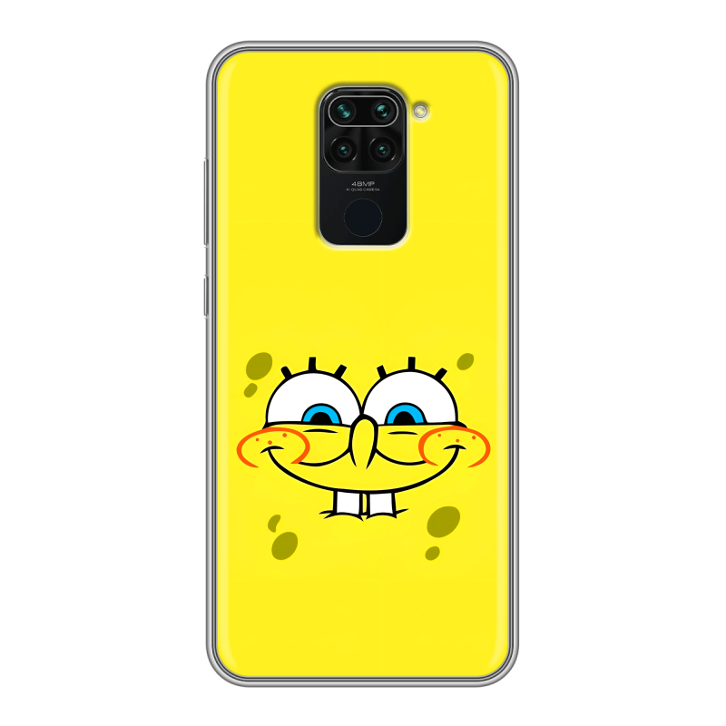 Силиконовый противоударный чехол на Xiaomi RedMi Note 9 с принтом спанчбоб спанч боб Силиконовый противоударный чехол на Xiaomi RedMi Note 9 с принтом спанчбоб спанч боб