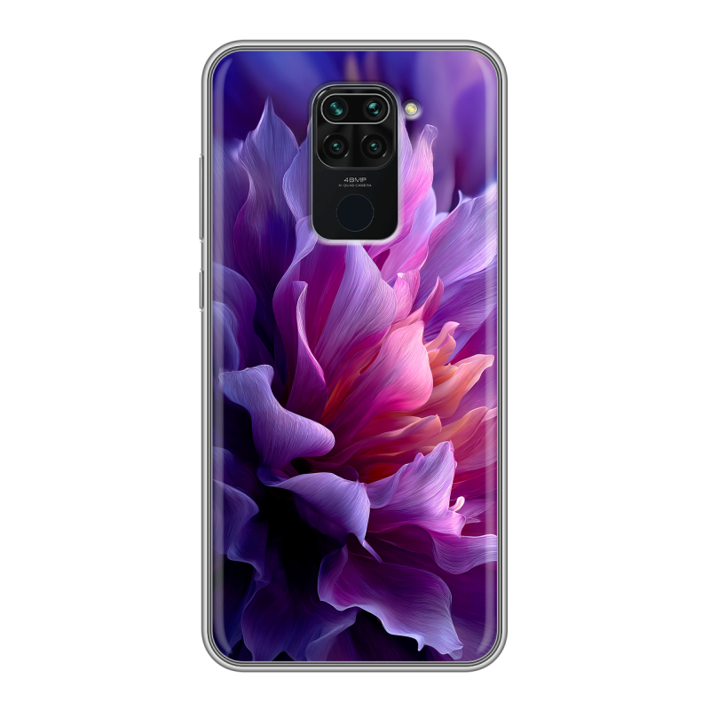 Силиконовый противоударный чехол на Xiaomi RedMi Note 9 с принтом женский цветы Силиконовый противоударный чехол на Xiaomi RedMi Note 9 с принтом женский цветы