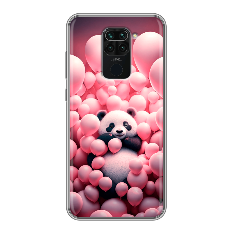 Силиконовый противоударный чехол на Xiaomi RedMi Note 9 с принтом Панда Силиконовый противоударный чехол на Xiaomi RedMi Note 9 с принтом Панда
