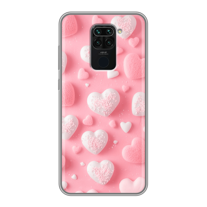 Силиконовый чехол на Xiaomi RedMi Note 9 с принтом Сердечки Силиконовый чехол на Xiaomi RedMi Note 9 с принтом Сердечки