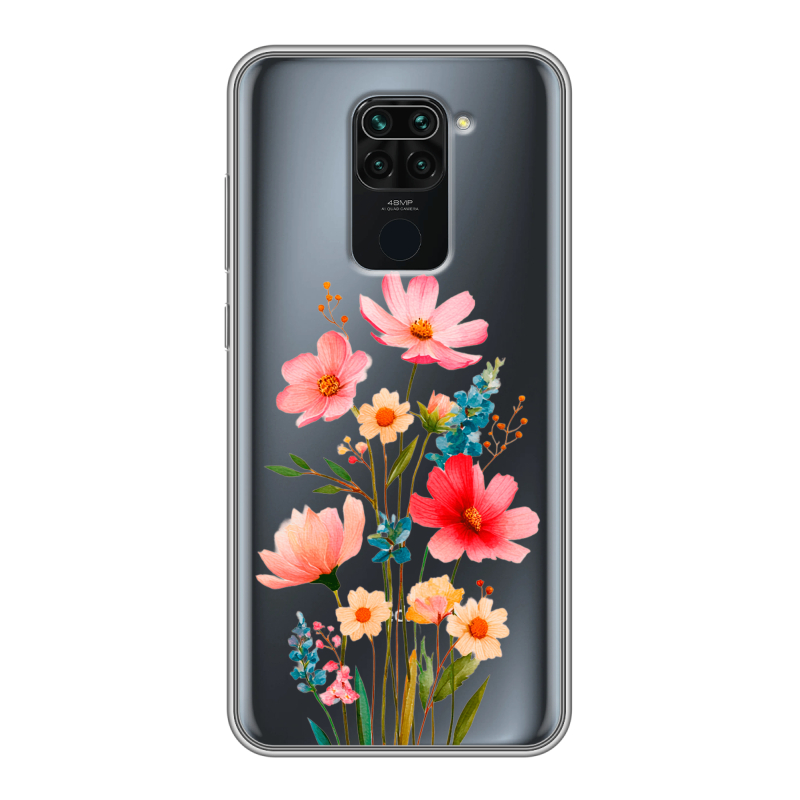 Силиконовый чехол на Xiaomi RedMi Note 9 с принтом Цветы Силиконовый чехол на Xiaomi RedMi Note 9 с принтом Цветы
