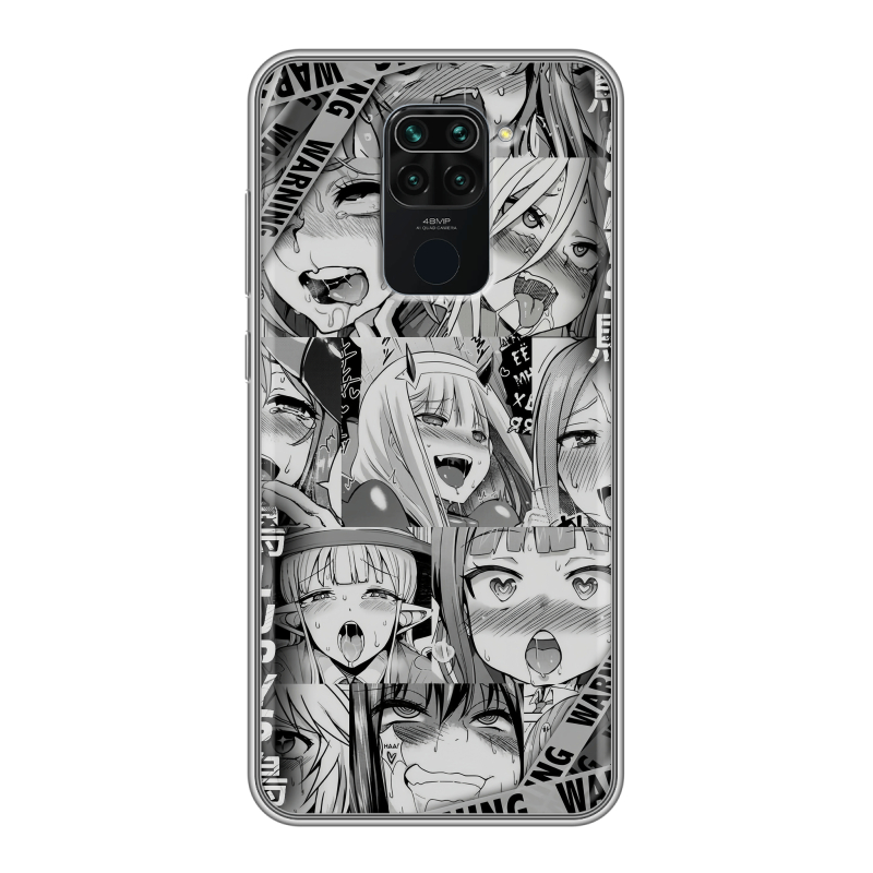 Силиконовый противоударный чехол на Xiaomi RedMi Note 9 с принтом Ahegao Ахегао Аниме Силиконовый противоударный чехол на Xiaomi RedMi Note 9 с принтом Ahegao Ахегао Аниме