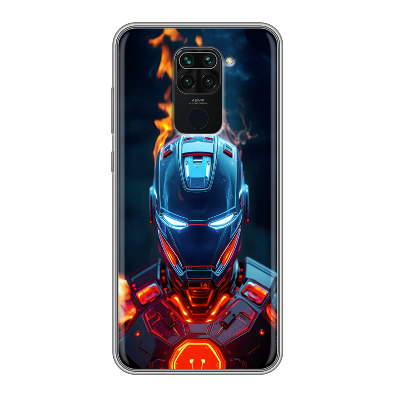 Силиконовый противоударный чехол на Xiaomi RedMi Note 9 с принтом IronMan Железный человек Силиконовый противоударный чехол на Xiaomi RedMi Note 9 с принтом IronMan Железный человек