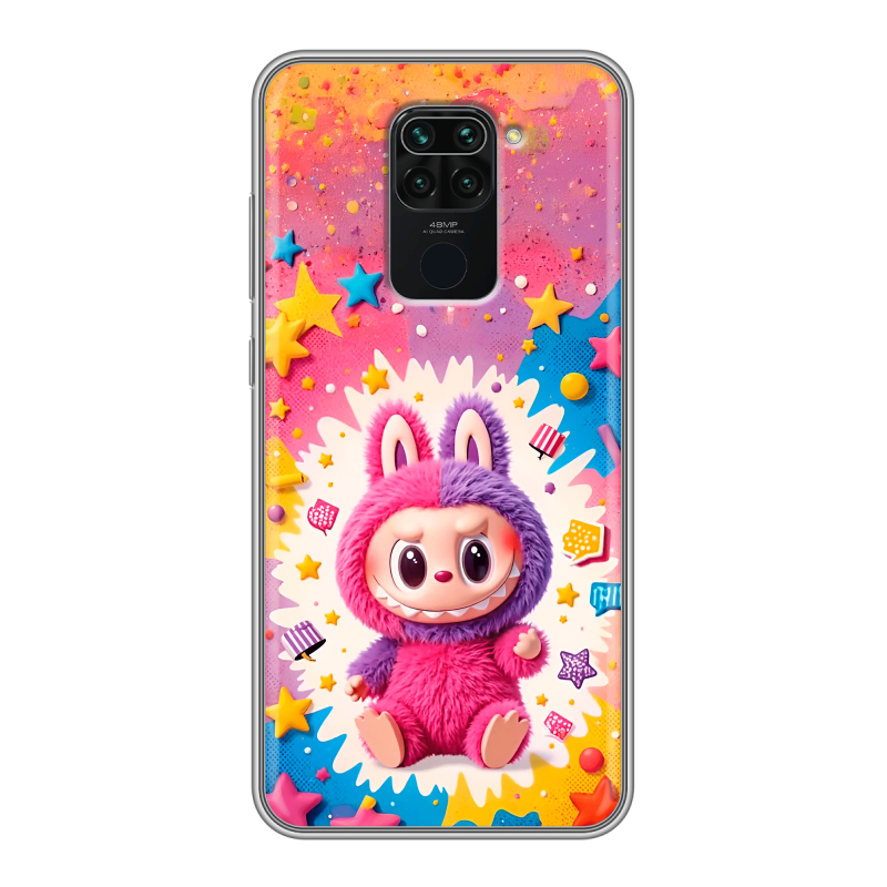 Силиконовый чехол на Xiaomi RedMi Note 9 с принтом Labubu Лабубу Силиконовый чехол на Xiaomi RedMi Note 9 с принтом Labubu Лабубу