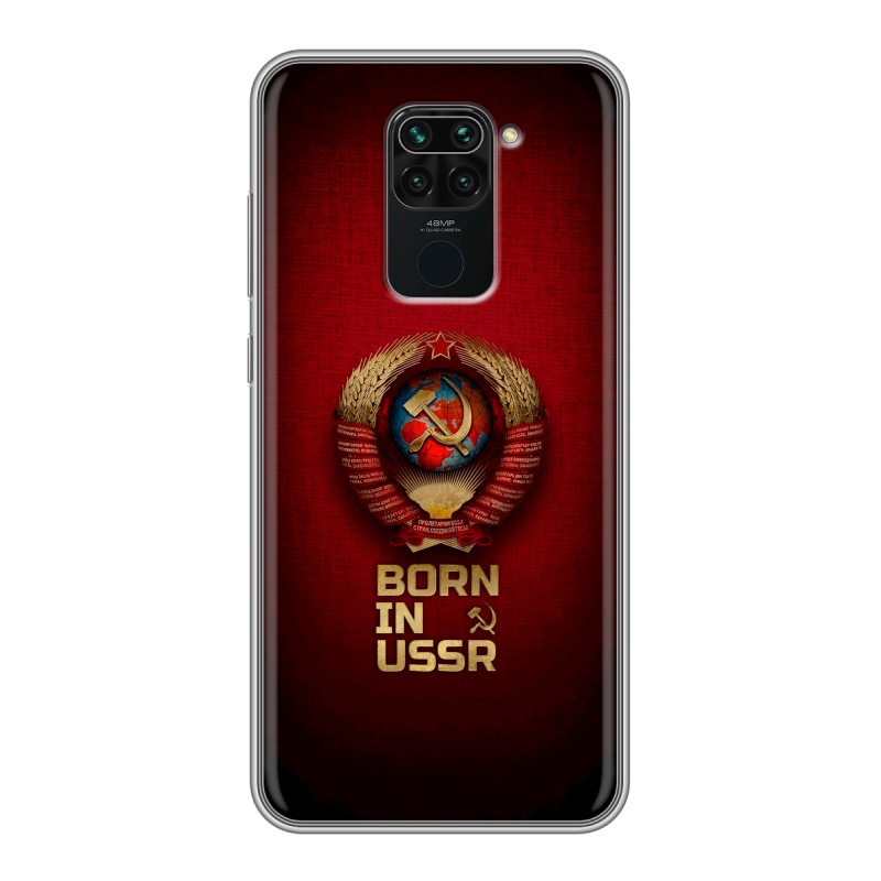 Силиконовый чехол на Xiaomi RedMi Note 9 с принтом Флаг Герб СССР Силиконовый чехол на Xiaomi RedMi Note 9 с принтом Флаг Герб СССР