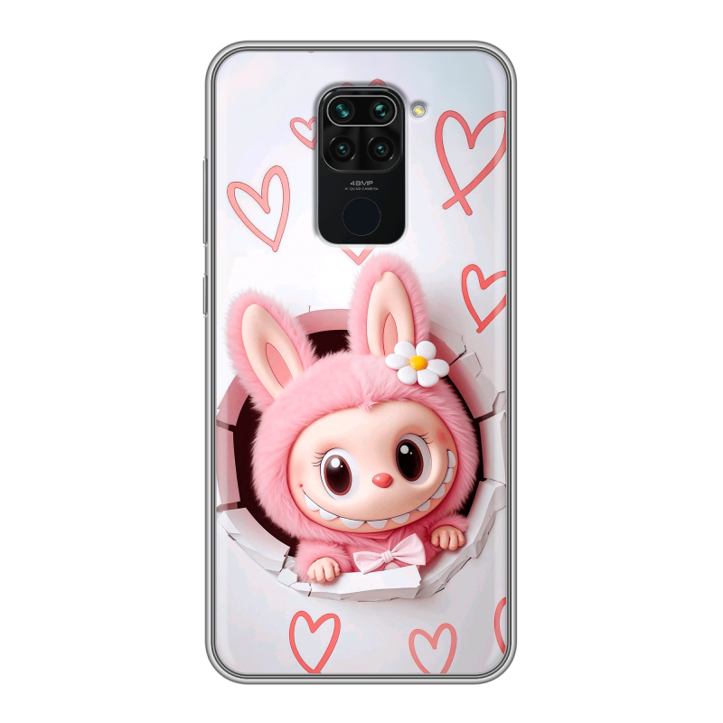 Силиконовый чехол на Xiaomi RedMi Note 9 с принтом Labubu Лабубу Силиконовый чехол на Xiaomi RedMi Note 9 с принтом Labubu Лабубу