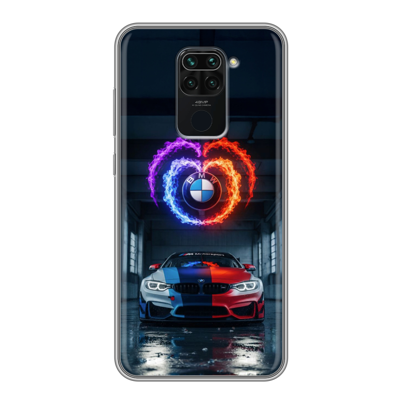 Силиконовый противоударный чехол на Xiaomi RedMi Note 9 с принтом BMW БМВ Силиконовый противоударный чехол на Xiaomi RedMi Note 9 с принтом BMW БМВ