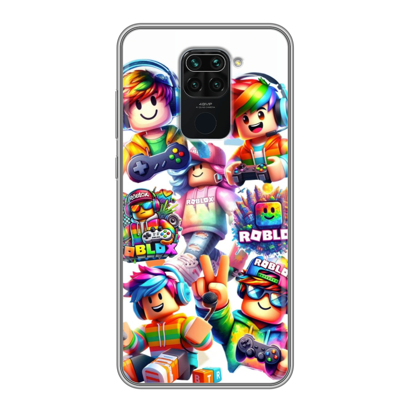 Силиконовый противоударный чехол на Xiaomi RedMi Note 9 с принтом Roblox Роблокс Силиконовый противоударный чехол на Xiaomi RedMi Note 9 с принтом Roblox Роблокс
