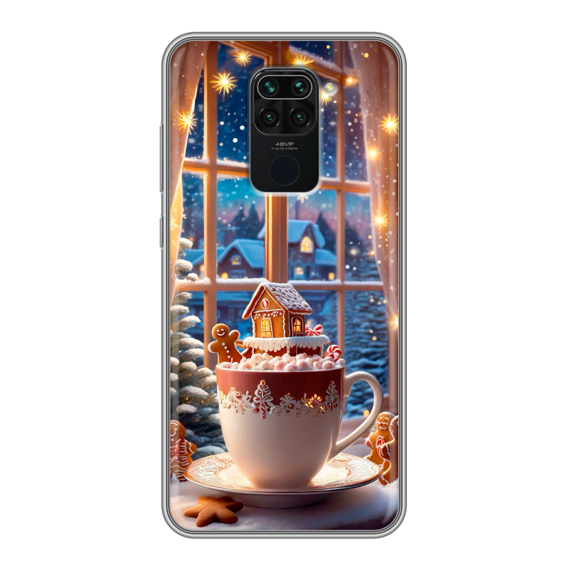 Силиконовый противоударный чехол на Xiaomi RedMi Note 9 с принтом Новый год Силиконовый противоударный чехол на Xiaomi RedMi Note 9 с принтом Новый год