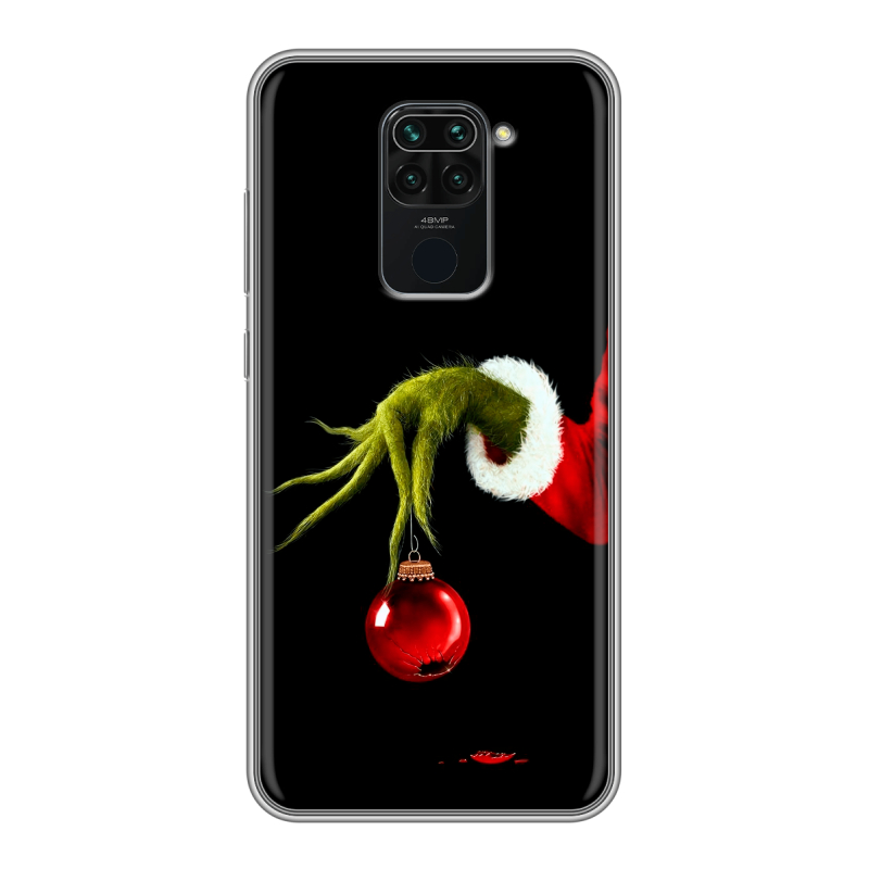 Силиконовый чехол на Xiaomi RedMi Note 9 с принтом Новый год Гринч Силиконовый чехол на Xiaomi RedMi Note 9 с принтом Новый год Гринч