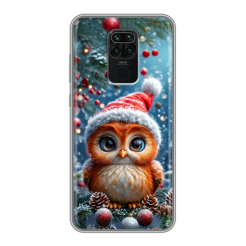 Силиконовый противоударный чехол на Xiaomi RedMi Note 9 с принтом Новый год Силиконовый противоударный чехол на Xiaomi RedMi Note 9 с принтом Новый год