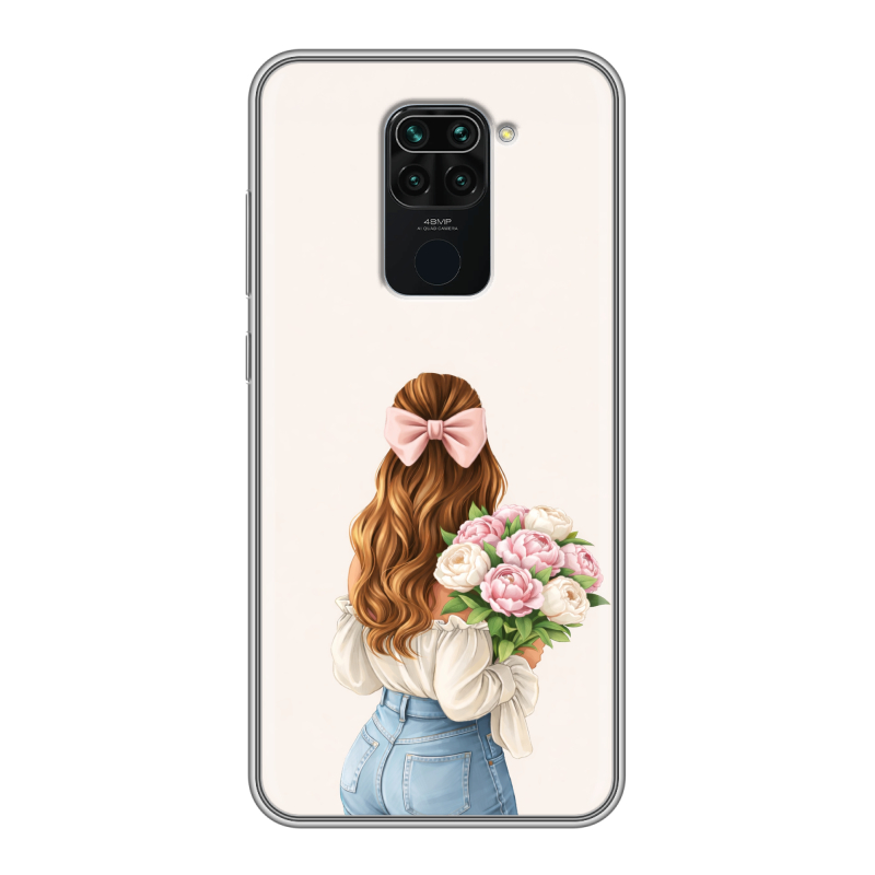 Силиконовый чехол на Xiaomi RedMi Note 9 с принтом женский Силиконовый чехол на Xiaomi RedMi Note 9 с принтом женский