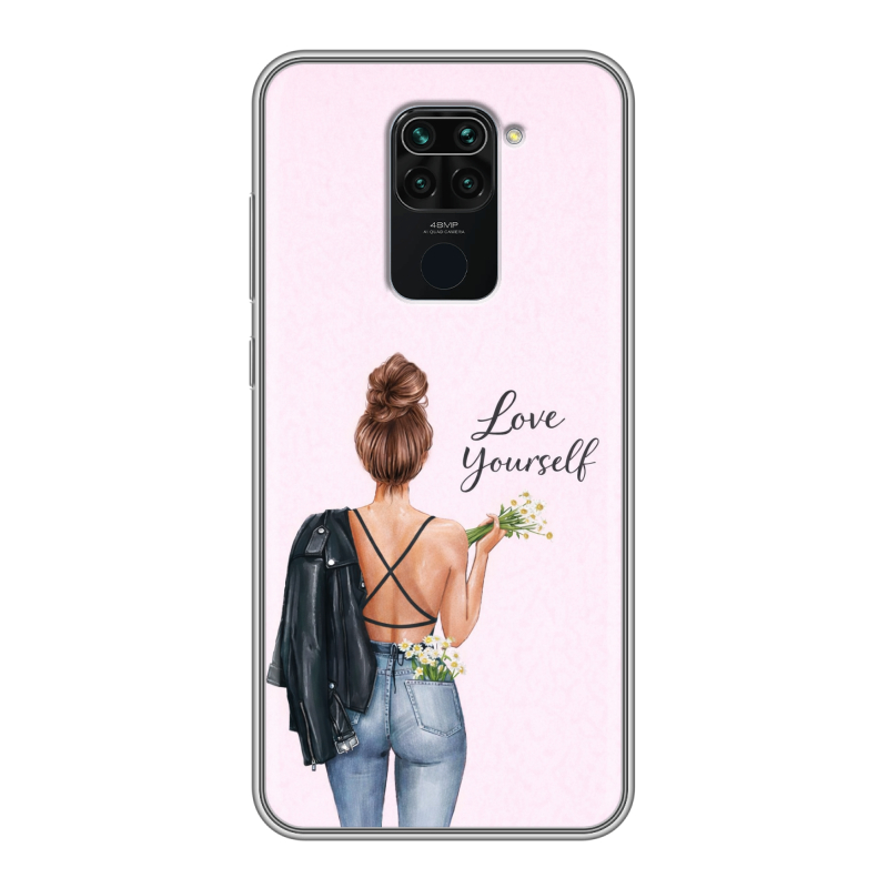 Силиконовый чехол на Xiaomi RedMi Note 9 с принтом женский Силиконовый чехол на Xiaomi RedMi Note 9 с принтом женский