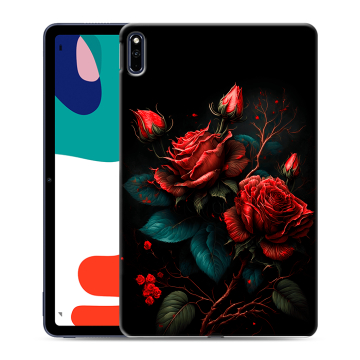 Силиконовый чехол на Huawei MatePad с принтом Розы красные Силиконовый чехол на Huawei MatePad с принтом Розы красные