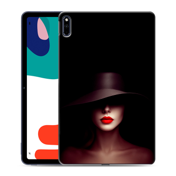 Силиконовый чехол на Huawei MatePad с принтом Девушка в шляпе Силиконовый чехол на Huawei MatePad с принтом Девушка в шляпе