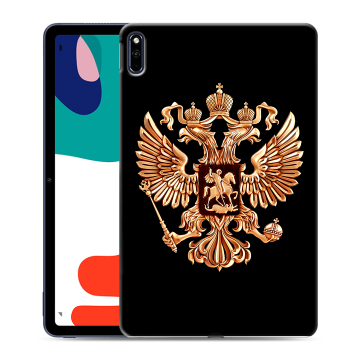 Силиконовый чехол на Huawei MatePad с принтом Герб России золотой Силиконовый чехол на Huawei MatePad с принтом Герб России золотой