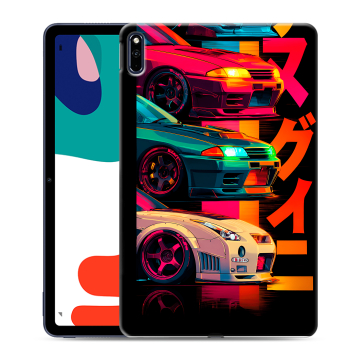 Силиконовый чехол на Huawei MatePad с принтом Гоночные машины Силиконовый чехол на Huawei MatePad с принтом Гоночные машины