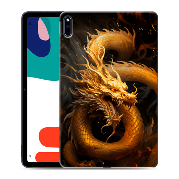 Силиконовый чехол на Huawei MatePad с принтом Золотой дракон Силиконовый чехол на Huawei MatePad с принтом Золотой дракон