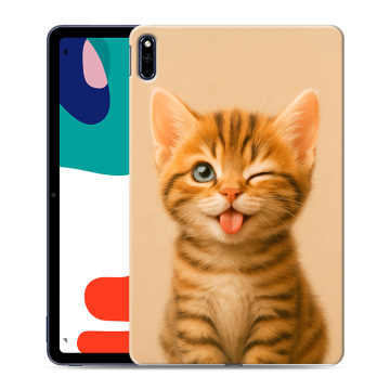 Силиконовый чехол на Huawei MatePad с принтом котенок Силиконовый чехол на Huawei MatePad с принтом котенок