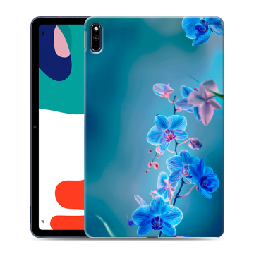 Силиконовый чехол на Huawei MatePad с принтом Голубые цветы Силиконовый чехол на Huawei MatePad с принтом Голубые цветы