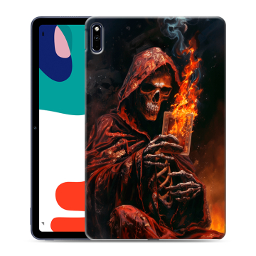 Силиконовый чехол на Huawei MatePad с принтом Скелет и карты