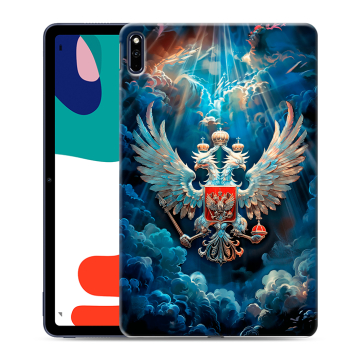 Силиконовый чехол на Huawei MatePad с принтом Герб флаг России