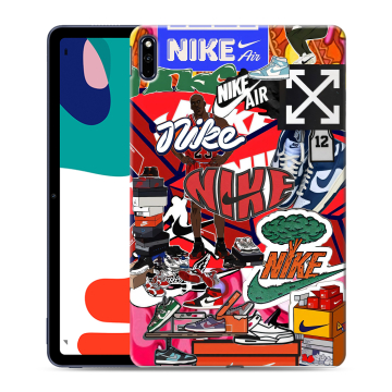 Силиконовый чехол на Huawei MatePad с принтом Найк Nike яркий