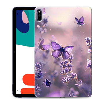 Силиконовый чехол на Huawei MatePad с принтом бабочки и лаванда Силиконовый чехол на Huawei MatePad с принтом бабочки и лаванда