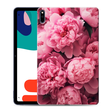 Силиконовый чехол на Huawei MatePad с принтом цветы пионы