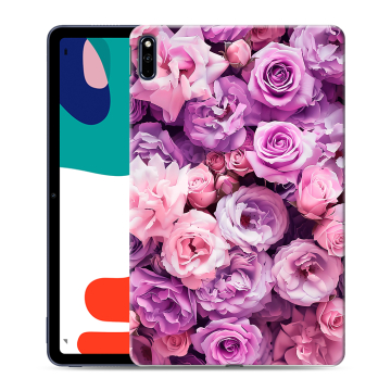 Силиконовый чехол на Huawei MatePad с принтом лавандовые розы