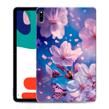 Силиконовый чехол на Huawei MatePad с принтом цветы бабочки