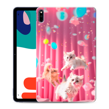 Силиконовый чехол на Huawei MatePad с принтом милые котики