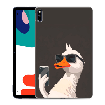 Силиконовый чехол на Huawei MatePad с принтом утка в очках
