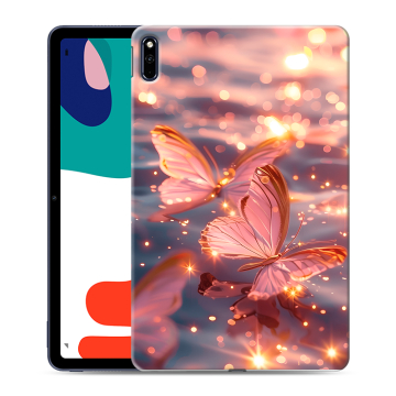 Силиконовый чехол на Huawei MatePad с принтом бабочки розовые Силиконовый чехол на Huawei MatePad с принтом бабочки розовые