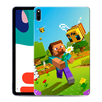 Силиконовый чехол на Huawei MatePad с принтом Майнкрафт Minecraft