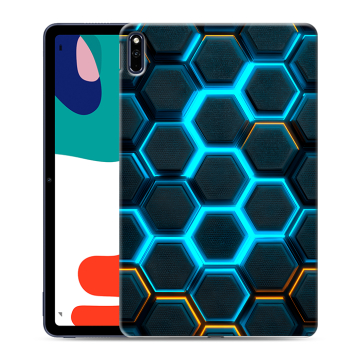 Силиконовый чехол на Huawei MatePad с принтом Неоновые соты