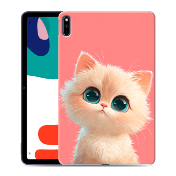 Силиконовый чехол на Huawei MatePad с принтом Розовый котенок